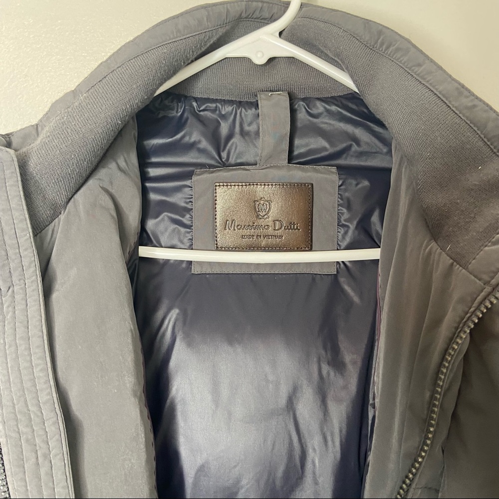 Massimo Dutti Gray Down Jacket Large - image 7